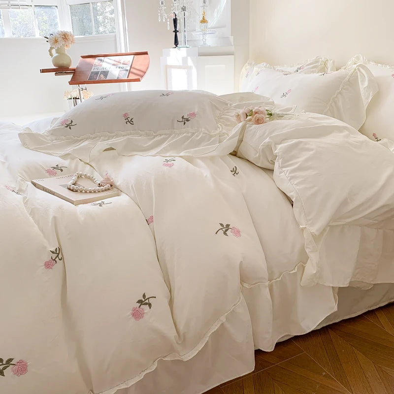 Parure de lit blanc