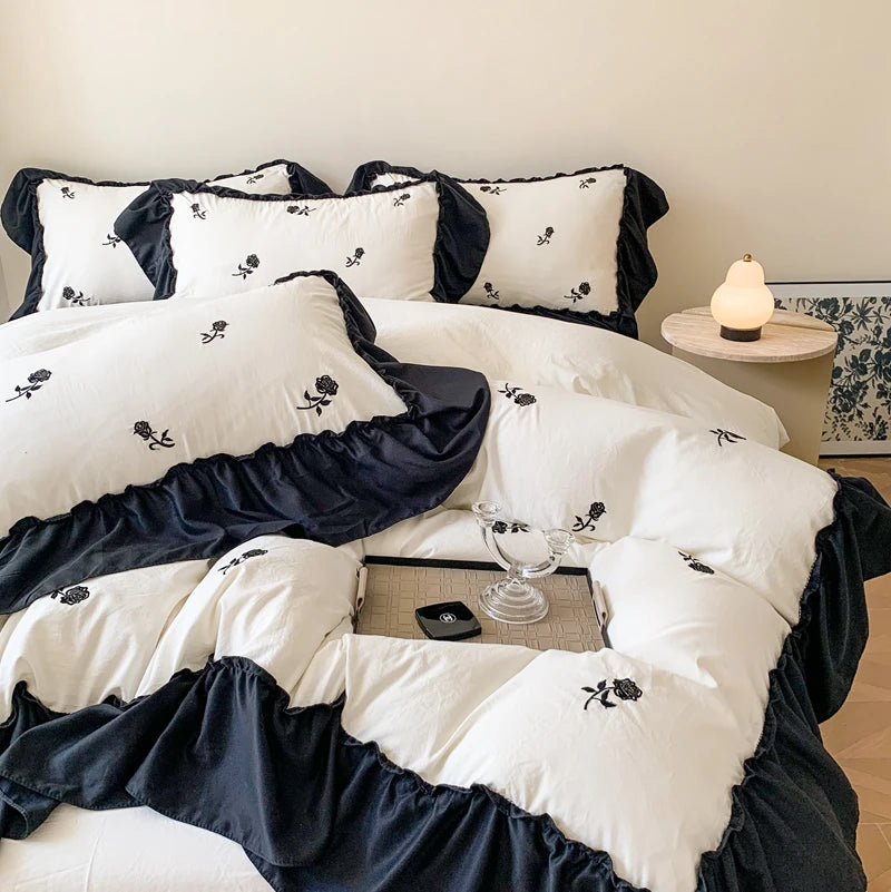 Parure de lit noir & blanc