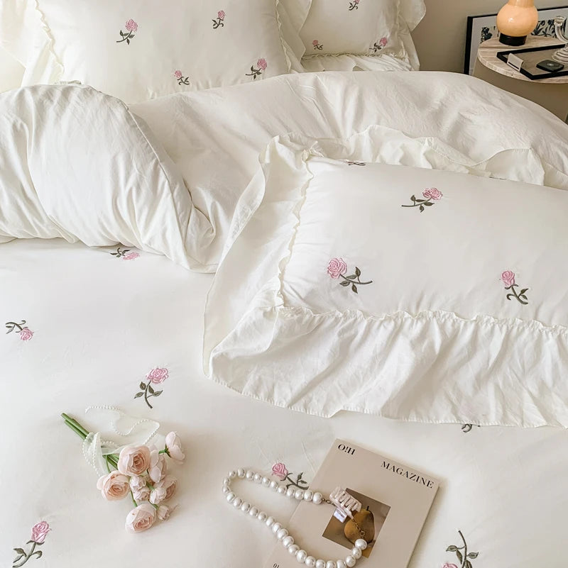 Parure de lit blanc