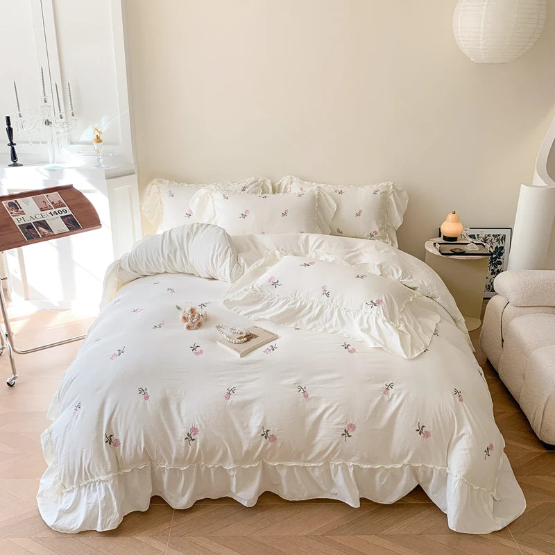 Parure de lit blanc