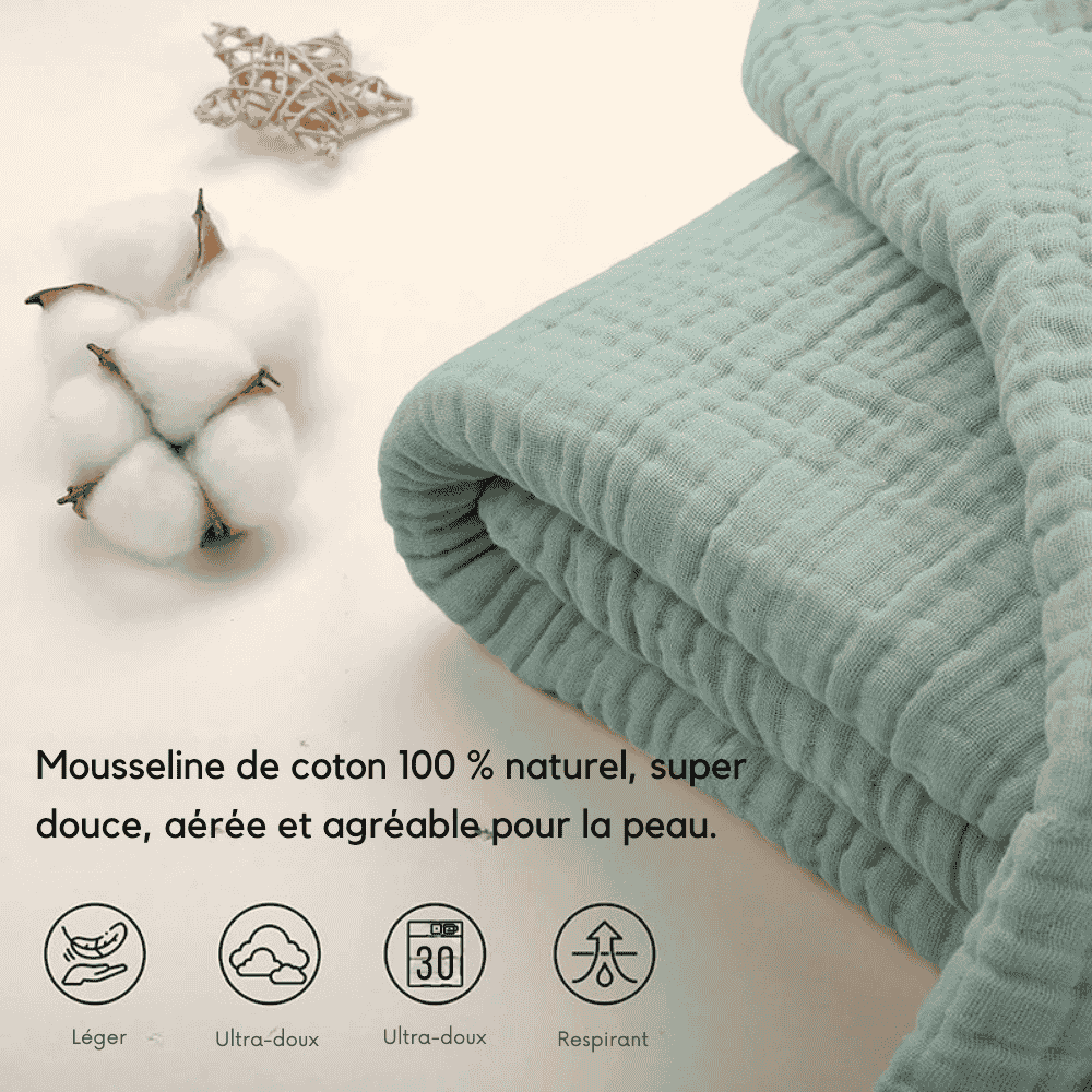 Plaid en mousseline de coton