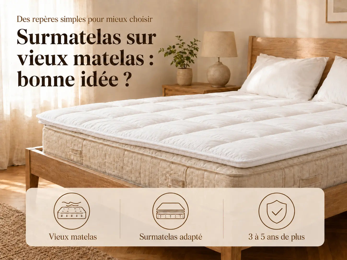 Surmatelas sur un vieux matelas Image