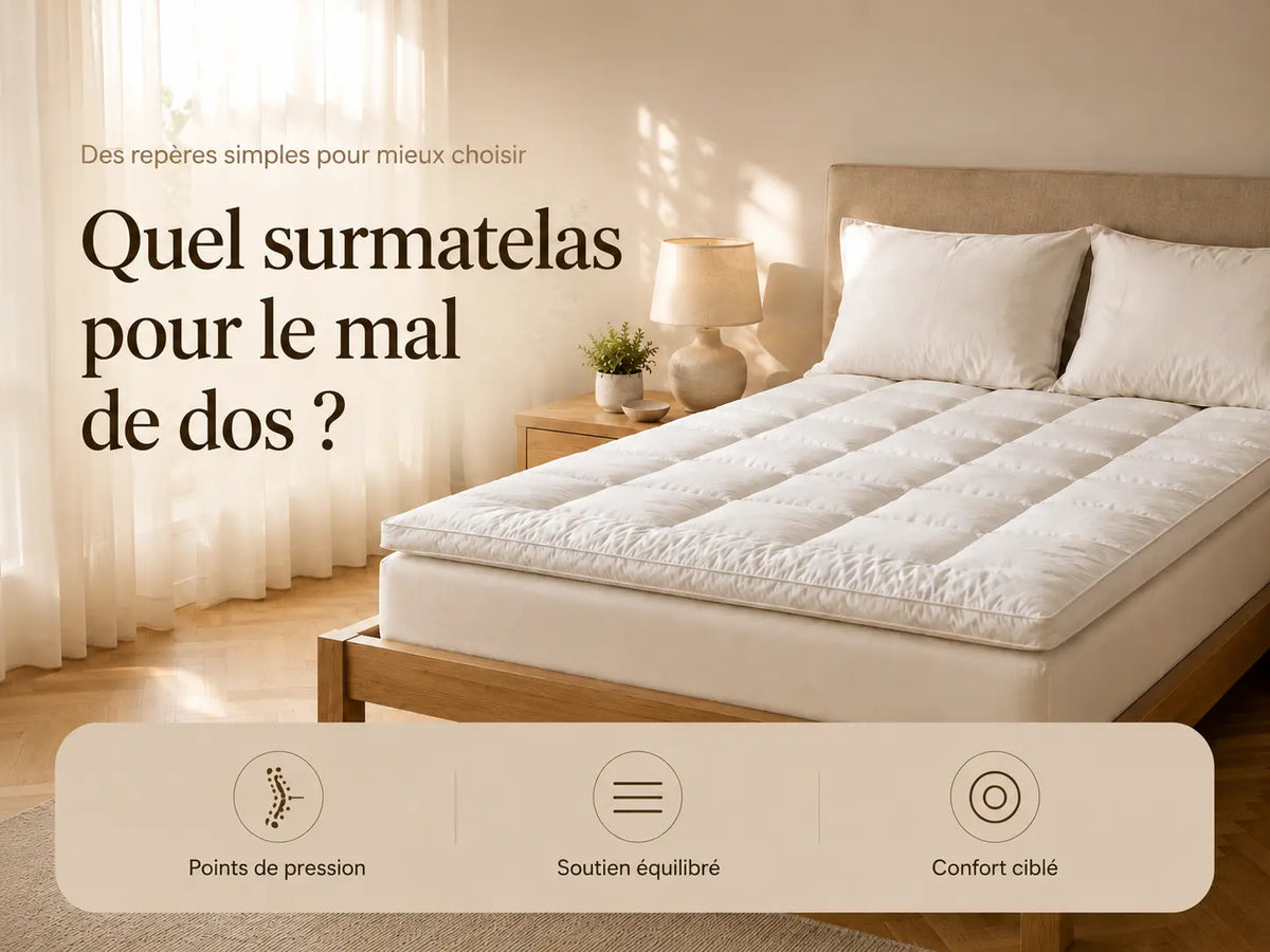Surmatelas posé sur un matelas sain pour modifier le confort de surface