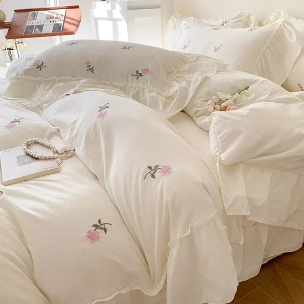 Parure de lit blanc