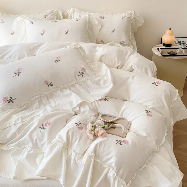 Parure de lit blanc