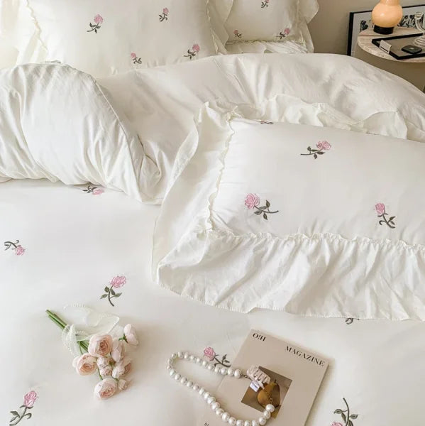 Parure de lit blanc