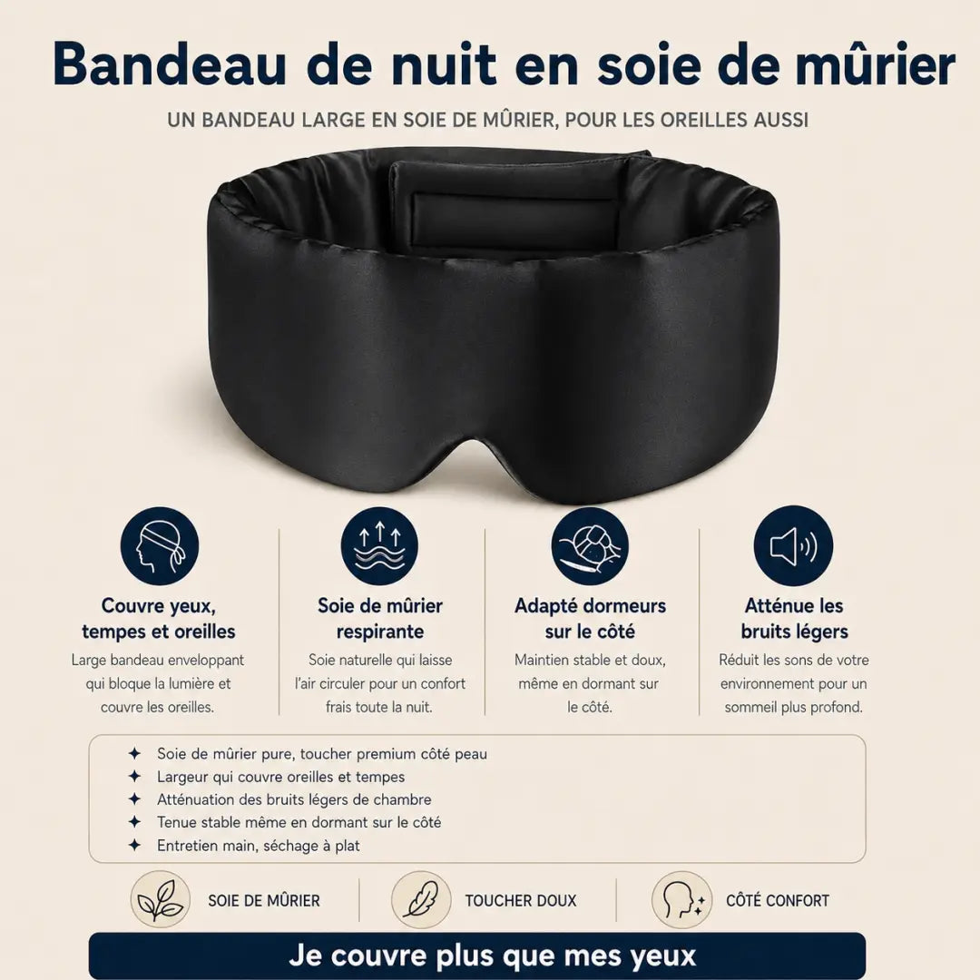 Bandeau de nuit en soie de murier