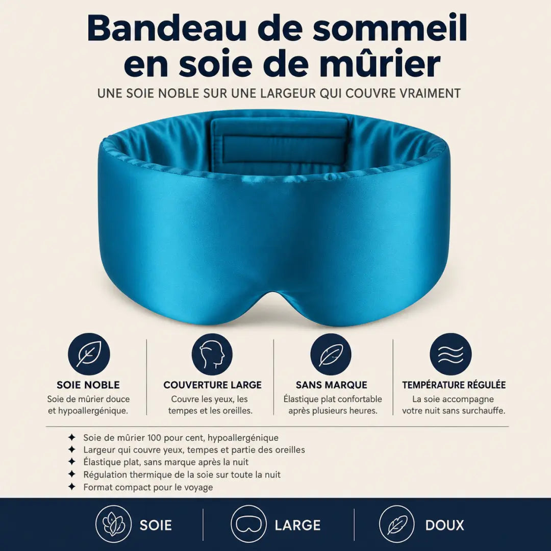 Bandeau de sommeil en soie de murier
