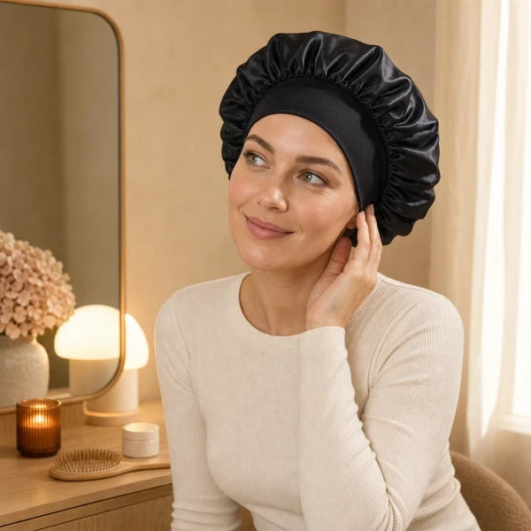 Bonnet de nuit en satin