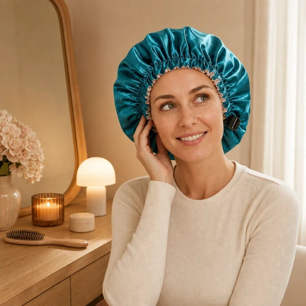 Bonnet de nuit en satin doublé