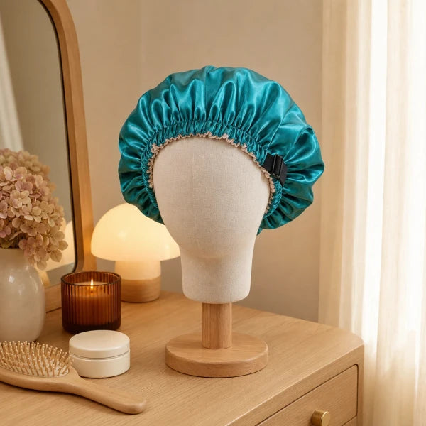 Bonnet de nuit en satin doublé