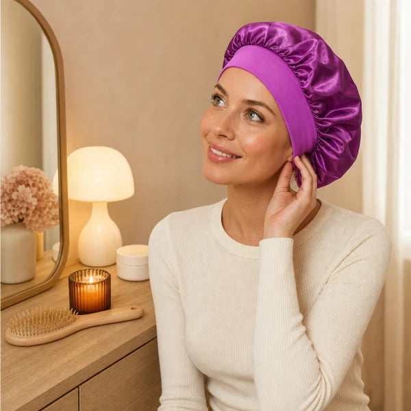 Bonnet de nuit en satin
