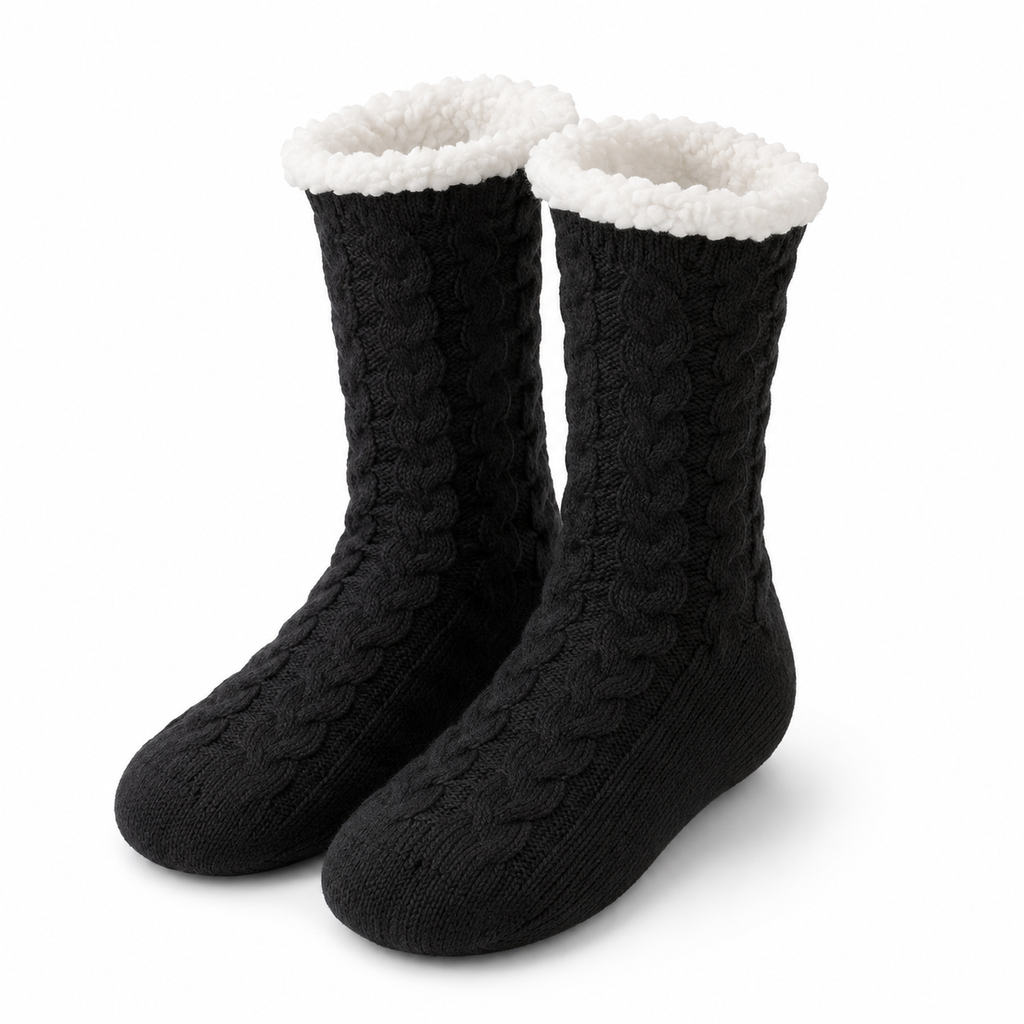Chaussettes chaudes antidérapantes noir