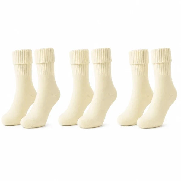 Chaussettes de nuit en maille douce – lot de trois paires jaunes