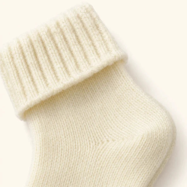 Chaussettes de nuit en maille douce, vu de près, détail de la matière