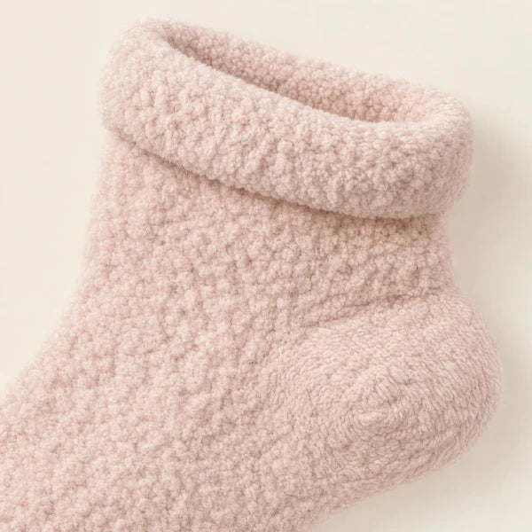 Chaussettes maison, vu de près, détail de la matière
