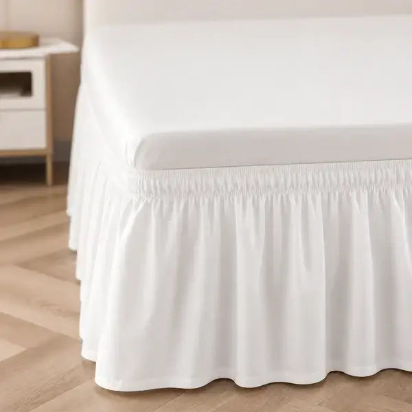 Jupe de lit unie à bande élastique