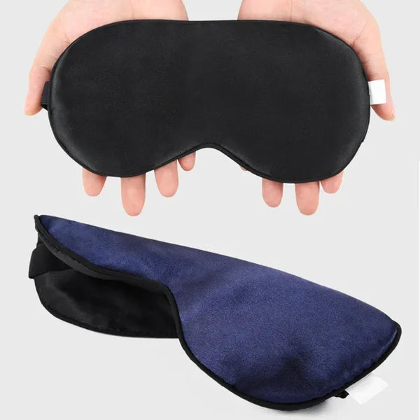 Schéma des dimensions du masque de nuit en soie et de sa sangle réglable