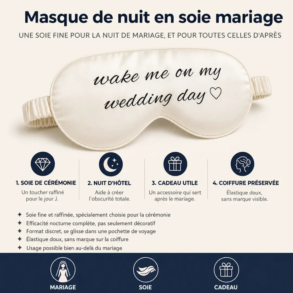 Masque de nuit en soie mariage