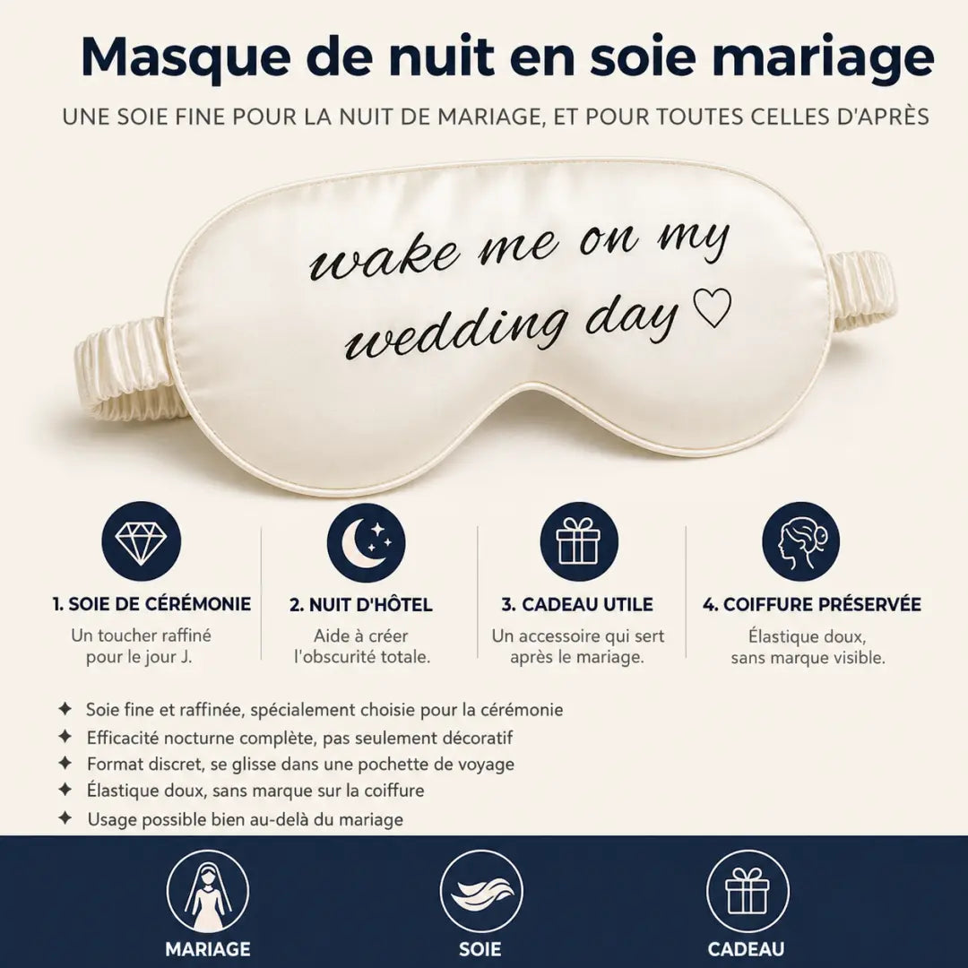 Masque de nuit en soie mariage