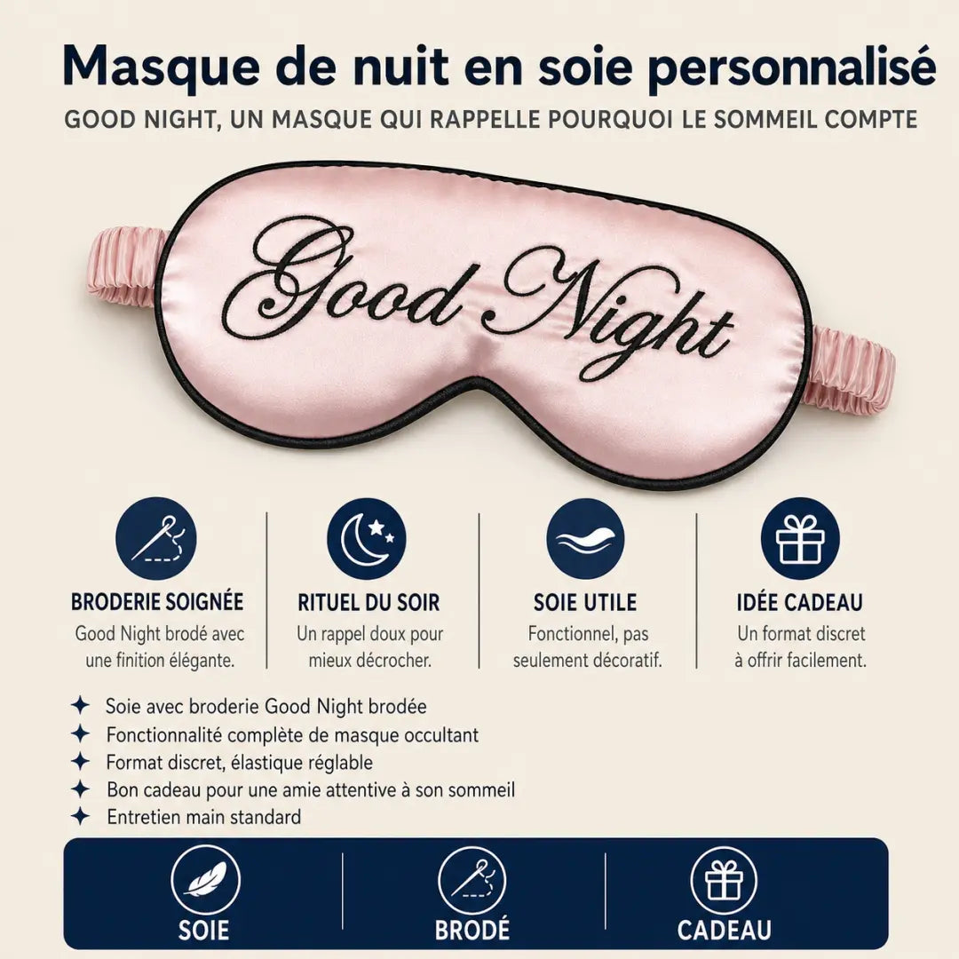 Masque de nuit en soie personnalisé