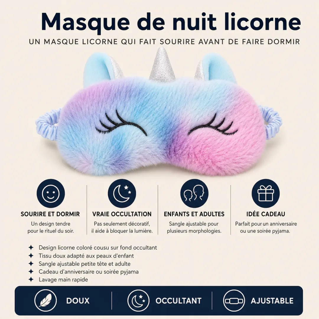 Masque de nuit licorne
