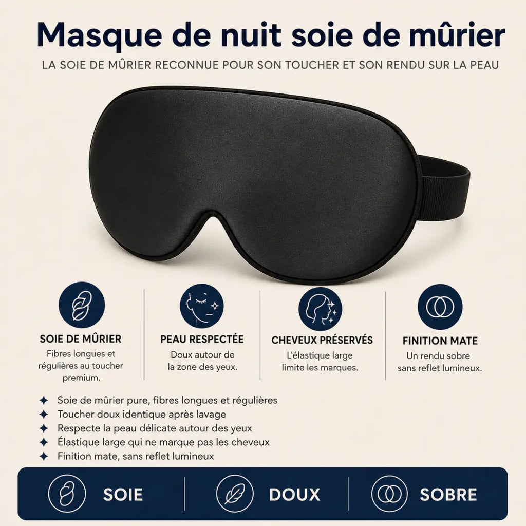 Masque de nuit soie de mûrier