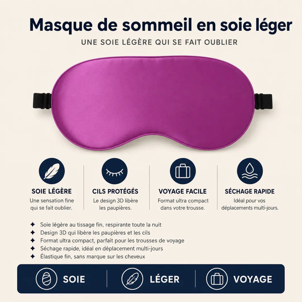 Masque de sommeil en soie léger