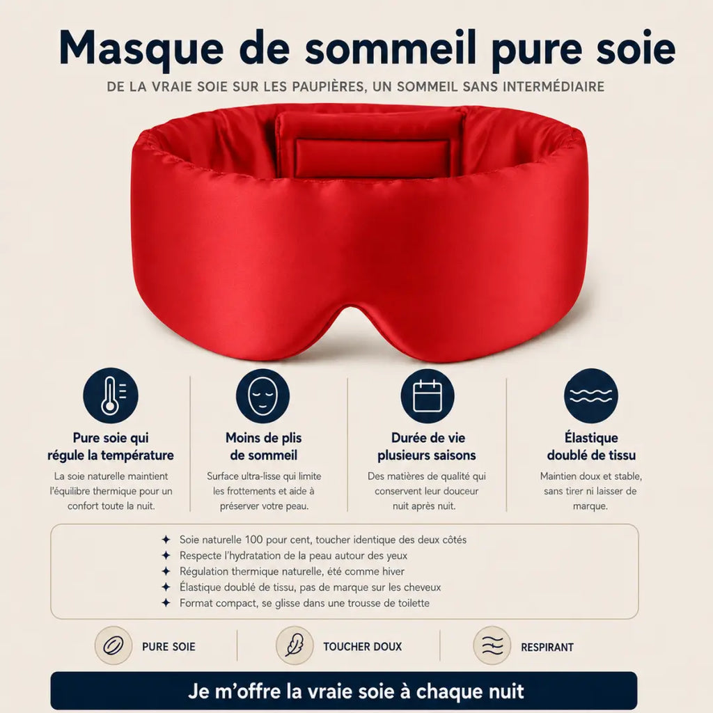 Masque de sommeil pure soie