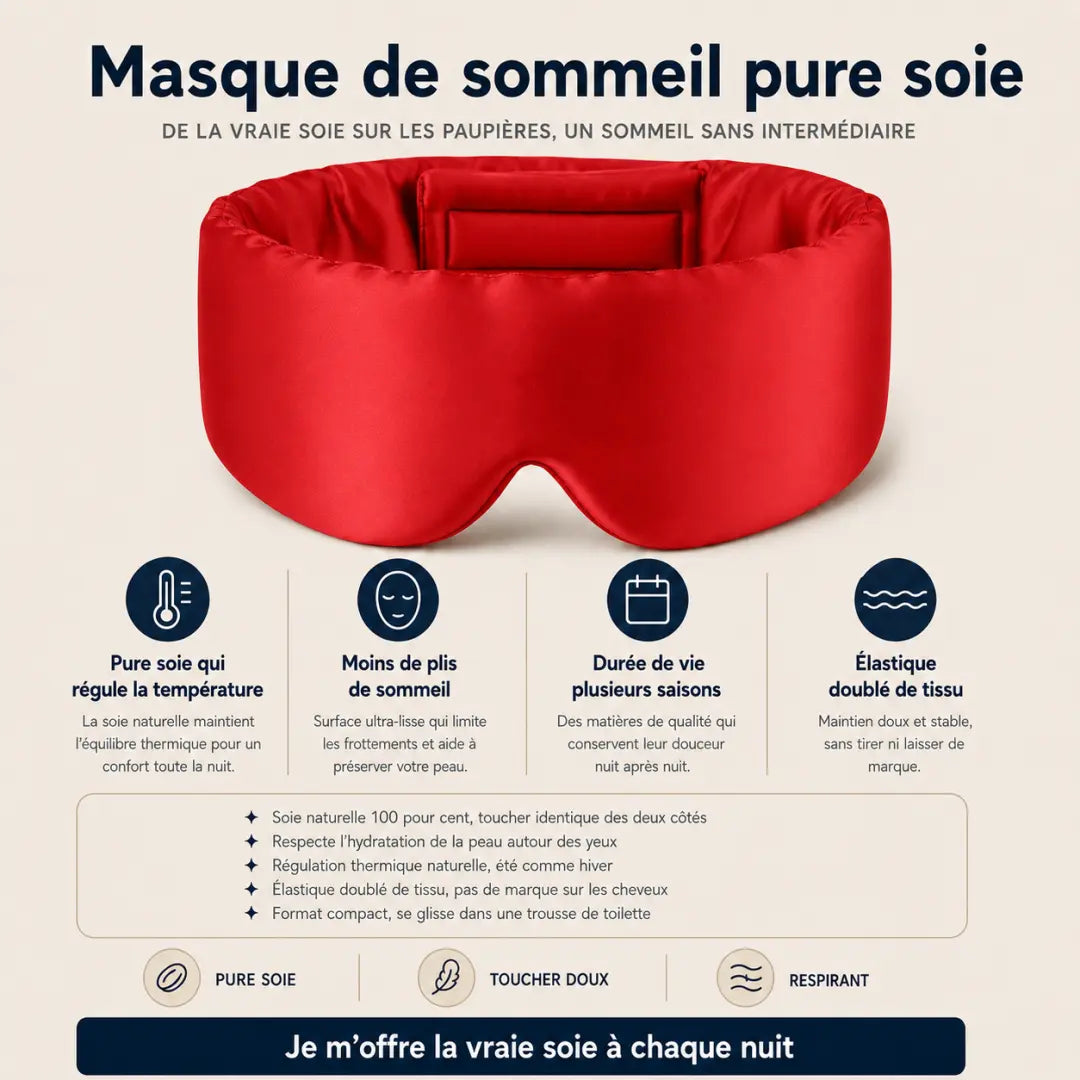 Masque de sommeil pure soie