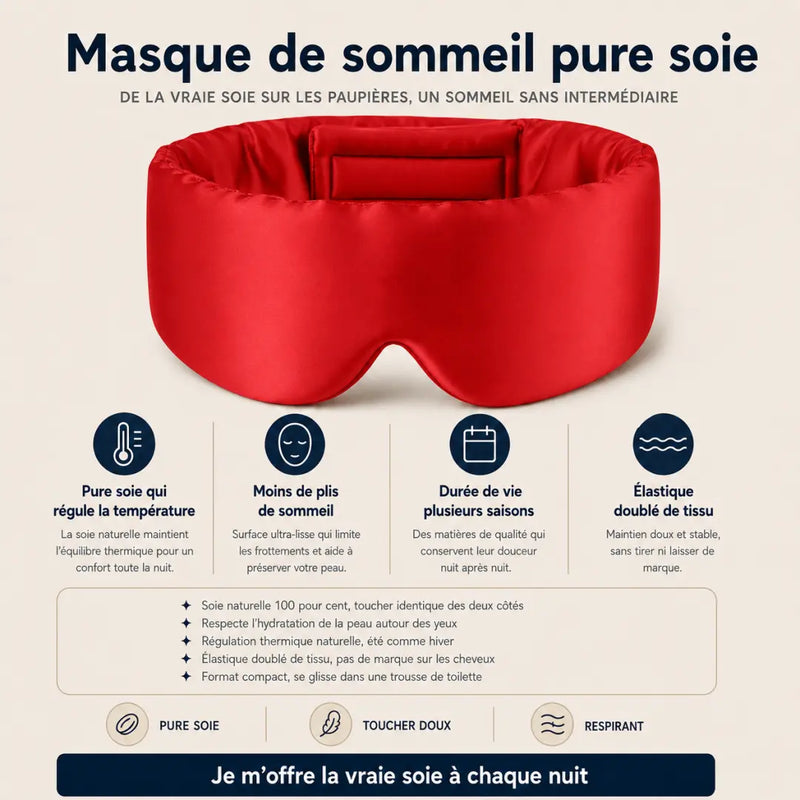 Masque de sommeil pure soie