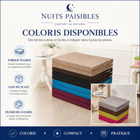 Infographie coloris disponibles : format pliable, gain de place, plusieurs coloris empiles