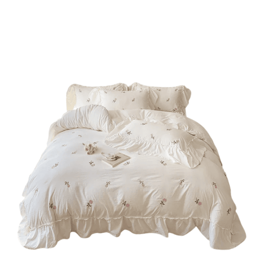 Parure de lit blanc