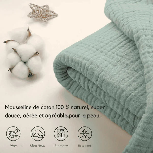 Plaid en mousseline de coton