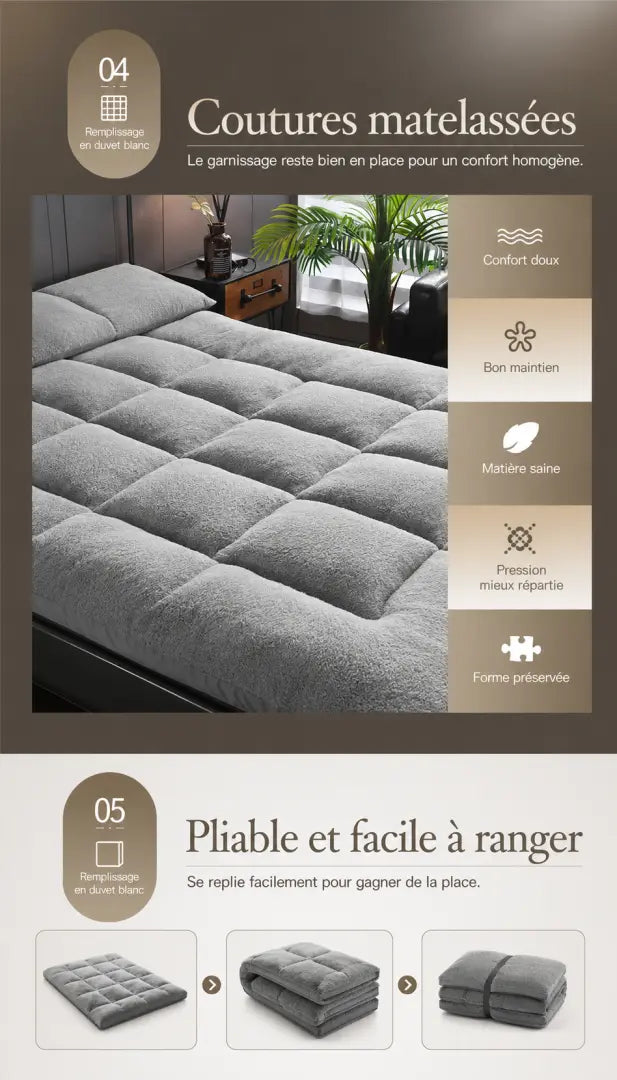 Surmatelas en duvet