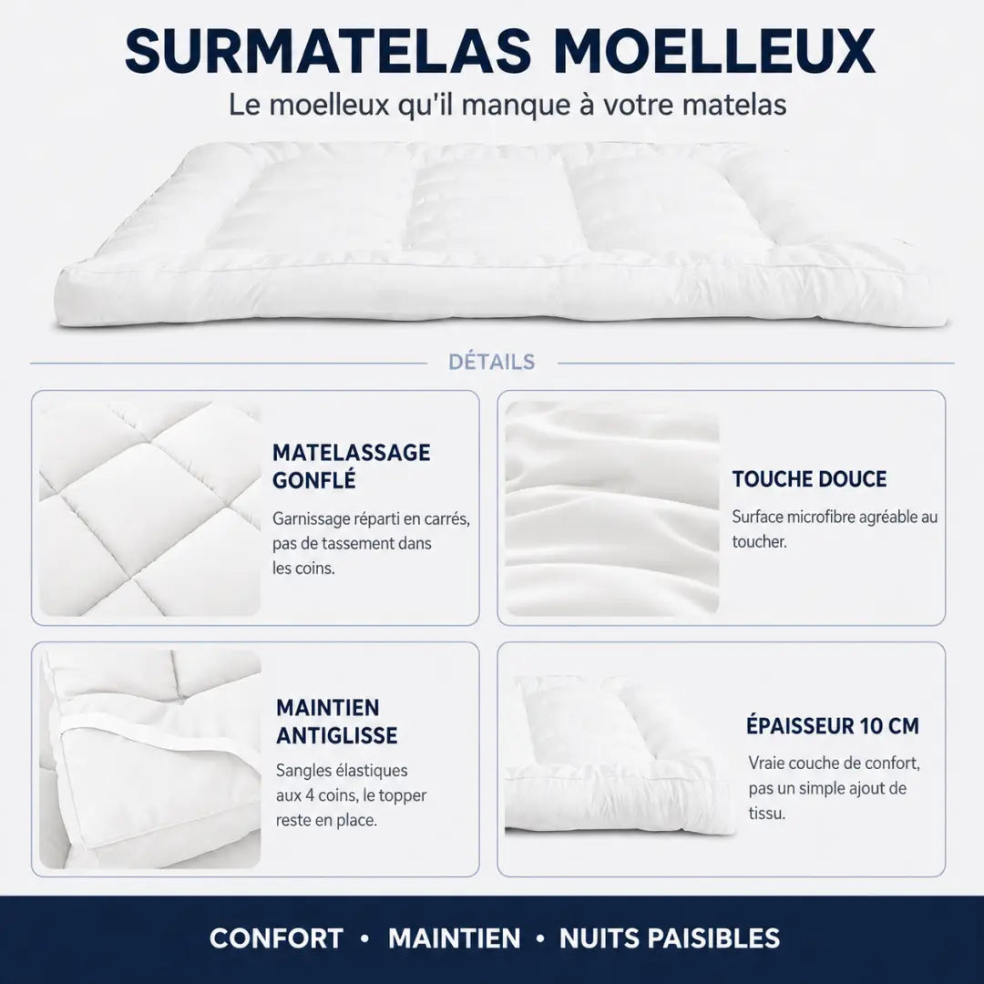 Topper surmatelas moelleux